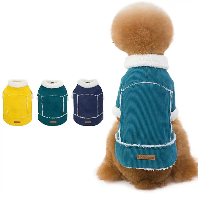 Corduroy Jacket for Dogs, Winter Warm Coat for Dogs