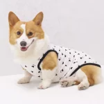 Cute Tanktop for Dogs, Puppy Tanktop Sleeveless T-shirt - Black heart
