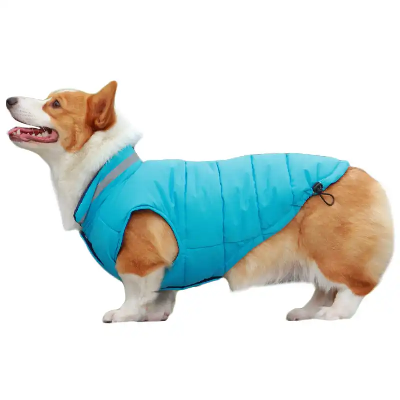 Dog Waterproof Reflective Jacket, Reversible Wear Dog Jacket - Blue