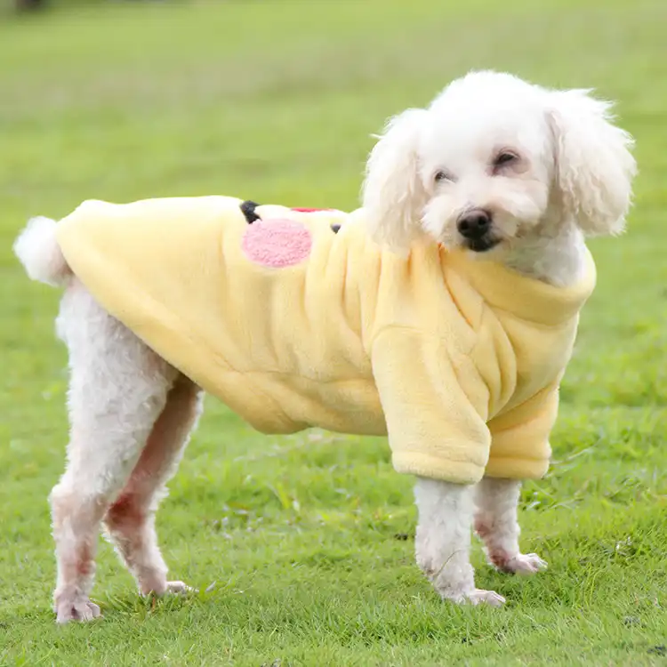 Flannel Sweatshirt for Dogs, Cute Dog Sweatshirts - Yellow