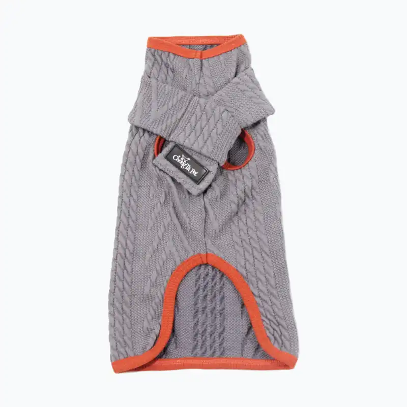 Knitted Dog Sweater with Scarf - 95% polyester + 5% spandex