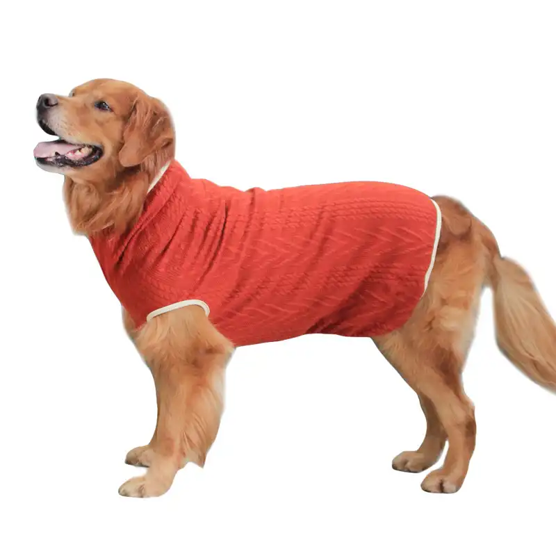 Knitted Dog Sweater with Scarf - 95% polyester + 5% spandex