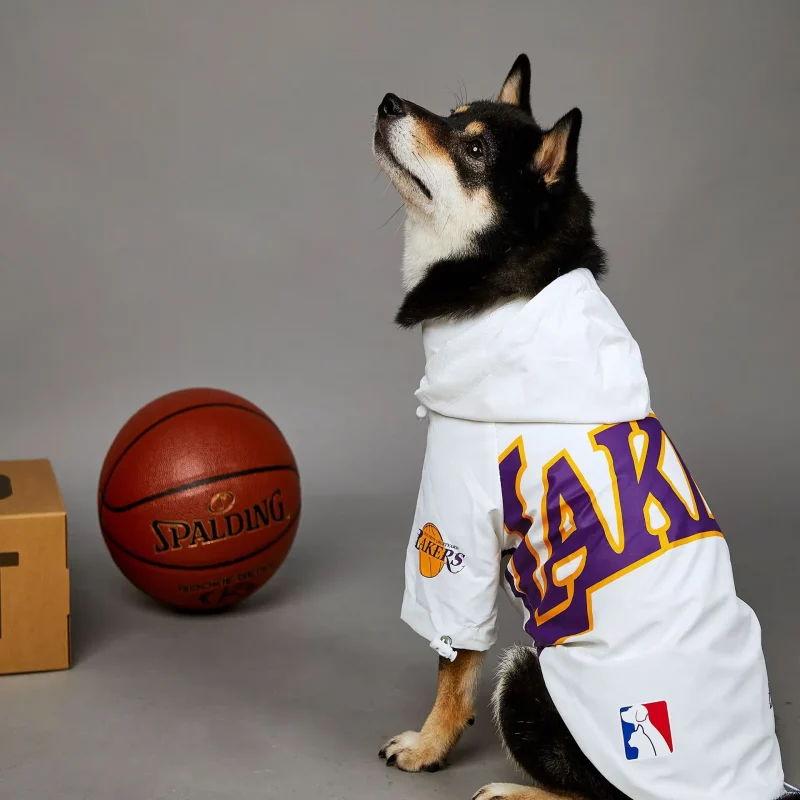 Lakers Dog Jacket Dog Waterproof Rain Jacket Fashionable Jacket