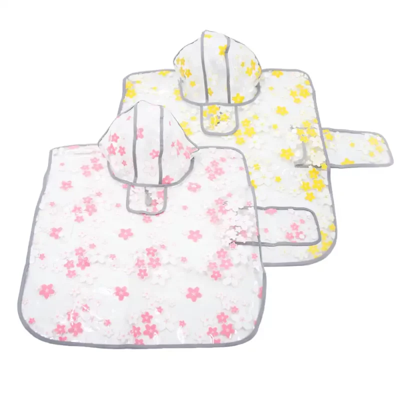 Sakura Transparent Poncho Raincoat for Dogs