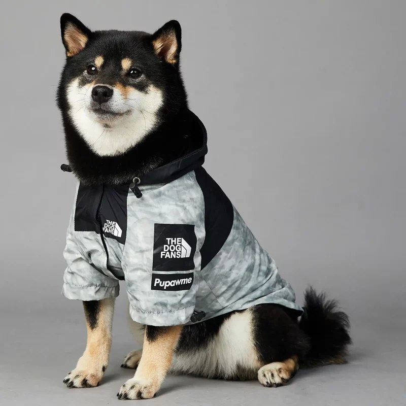 The Dog Face Raincoat Jacket, Grey Color TDF Waterproof Raincoat