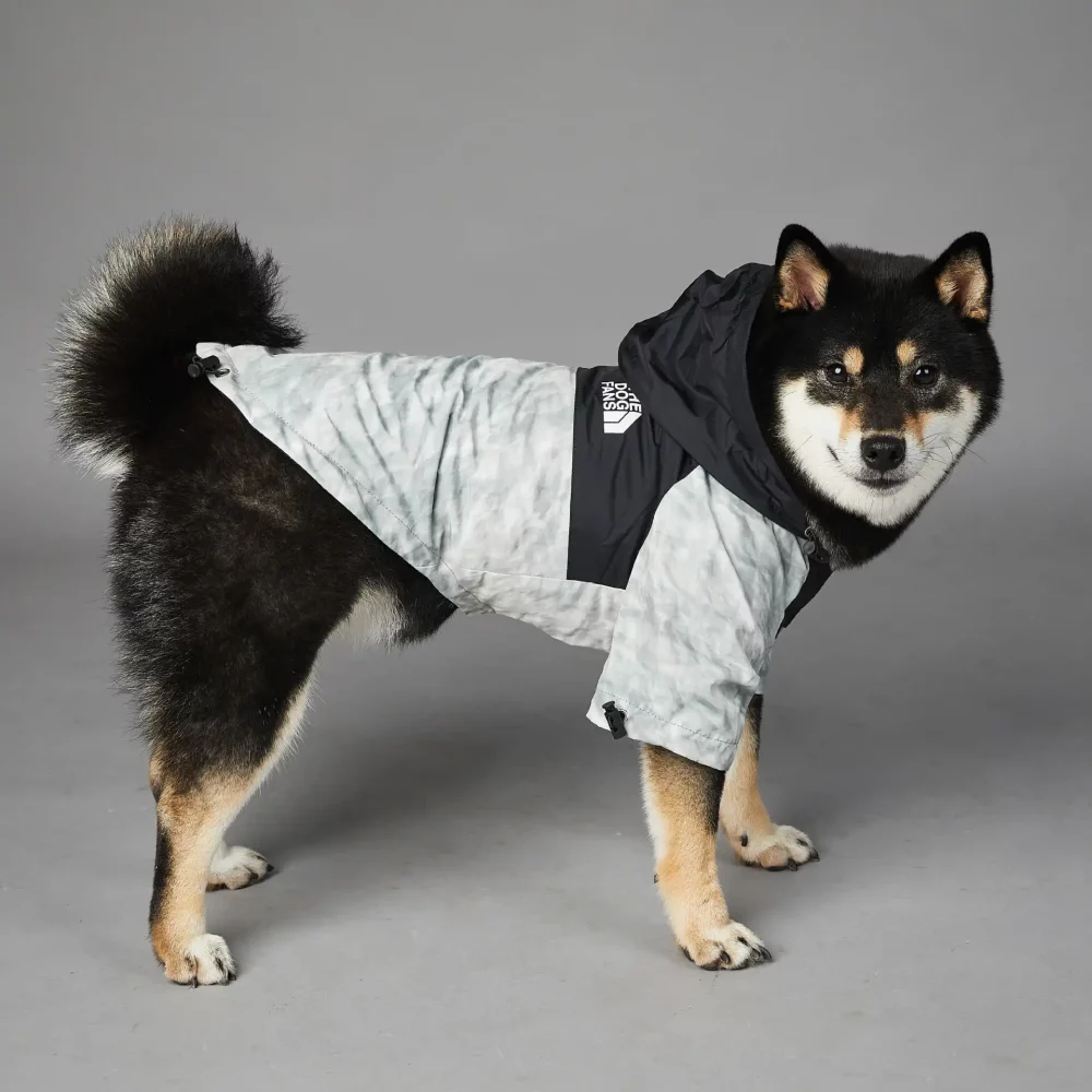 The Dog Face Raincoat Jacket, Grey Color TDF Waterproof Raincoat