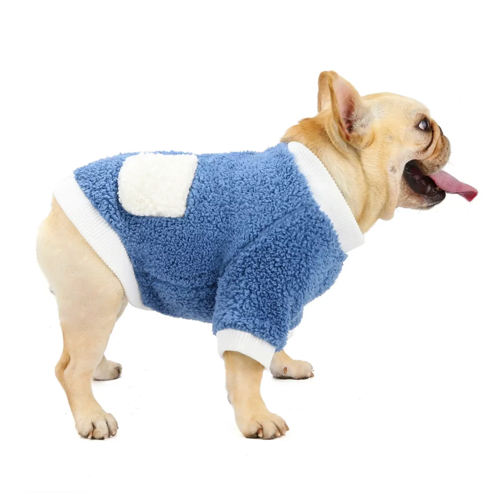 Back Zipper Winter Coat for Dogs - Blue