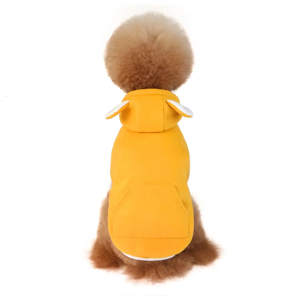Bear Ear Hoodie Jacket for Dogs - Yellow