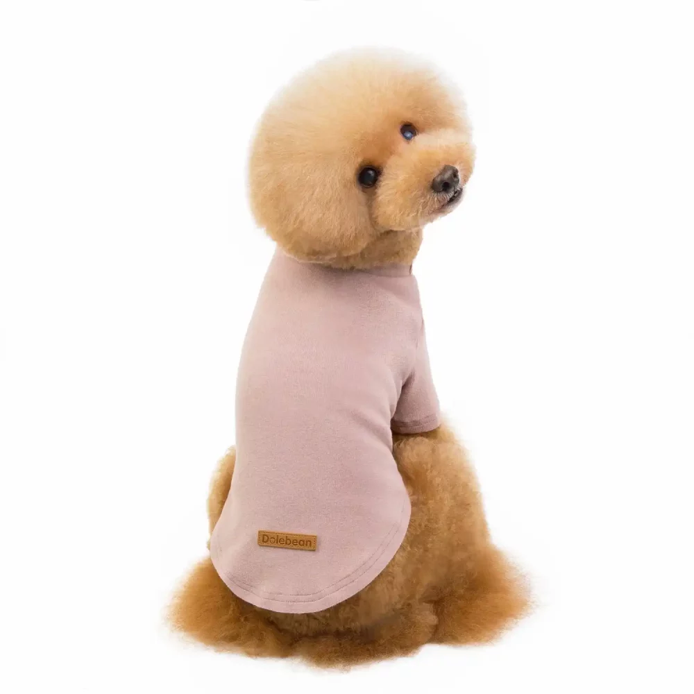 Blank T-shirt for Dogs, Pure Cotton Shirt for Dogs - Bean paste pink