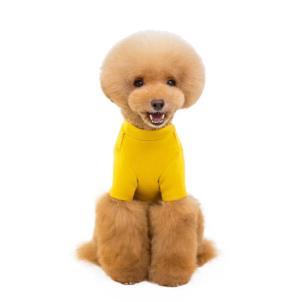 Blank T-shirt for Dogs, Pure Cotton Shirt for Dogs - Yellow