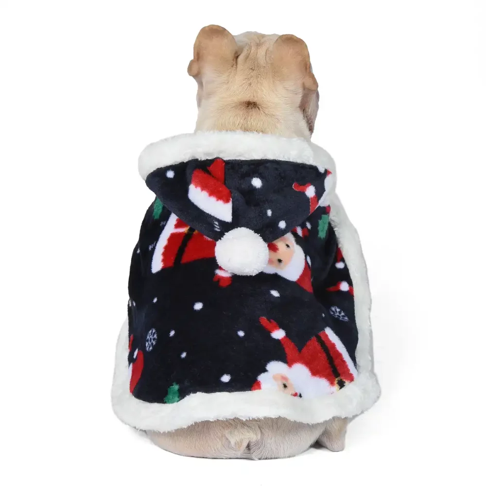 Christmas Cloak for Dogs, Teddy, French Bulldog - Blue