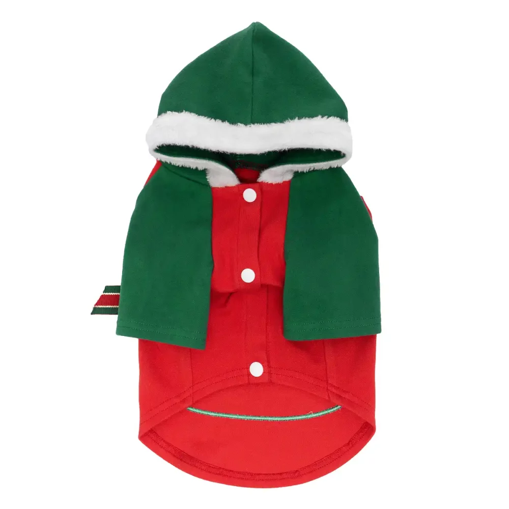 Christmas Dog Clothing, Xmas Hoodie Jacket for Dog - Red
