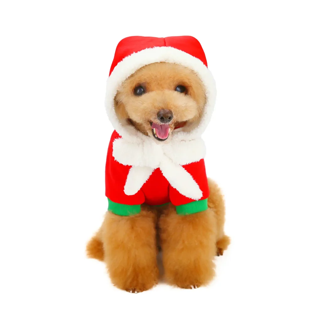 Christmas Hoodies for Small Dogs - Red