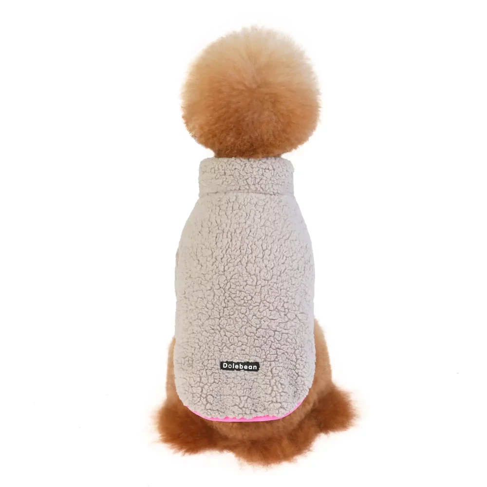 Coral Fleece Winter Coat for Dogs - Grey
