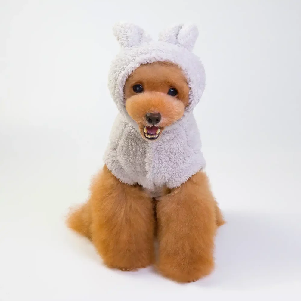 Cute Bear Ears Hoodie Jacket for Dogs - Grey