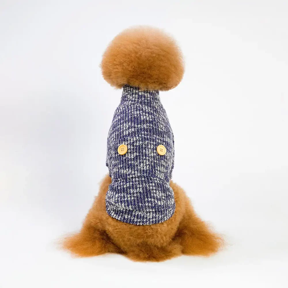 Dog Turtleneck Sweater for Small and Medium Dogs - Blue