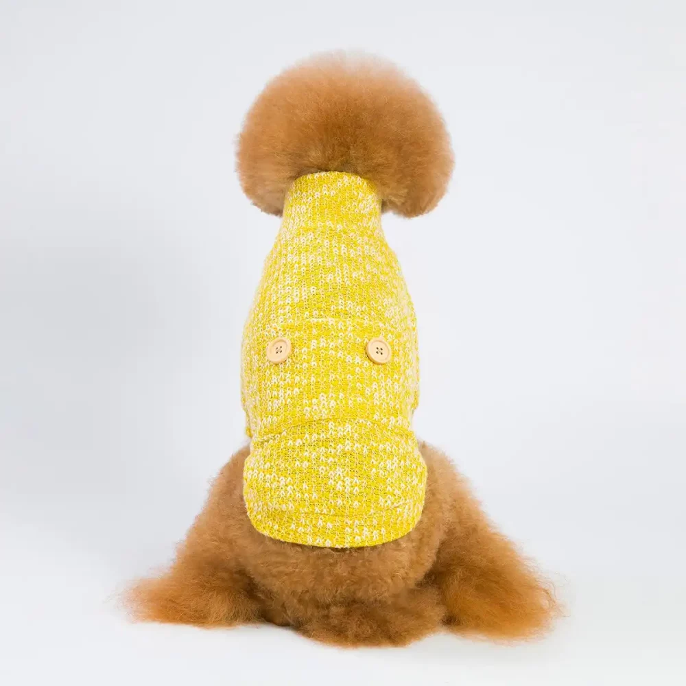 Dog Turtleneck Sweater for Small and Medium Dogs - Yellow