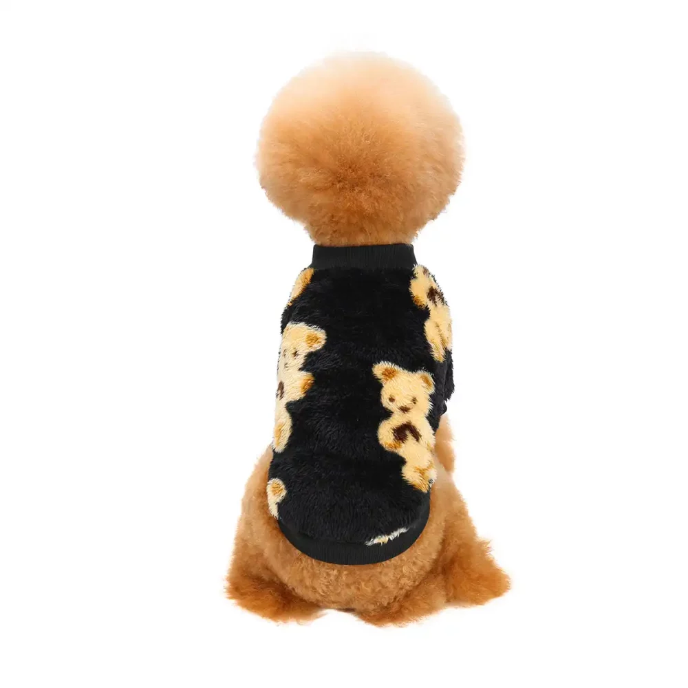 Dogs Bear Print Sweatshirts, Cute Bear Pullover for Dogs - Black