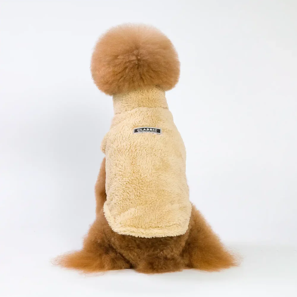 Double Fleece Winter Jacket for Small Dogs - Apricot
