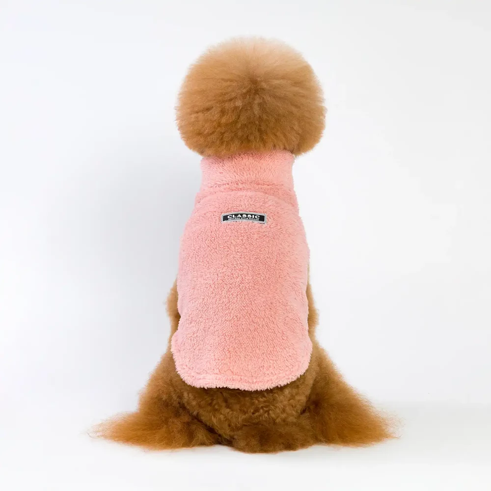 Double Fleece Winter Jacket for Small Dogs - Pink