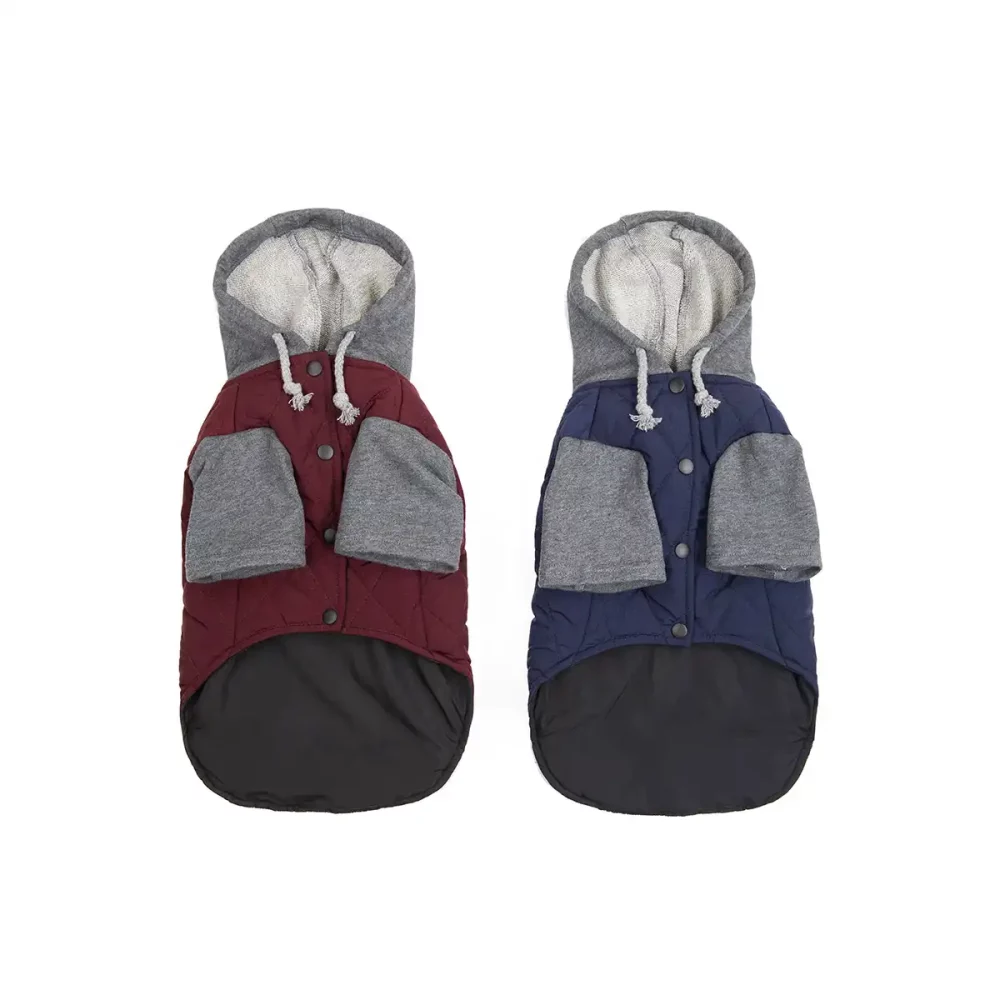 Fake Two-Piece Hooded Coat for Dogs, Dog Winter Jacket