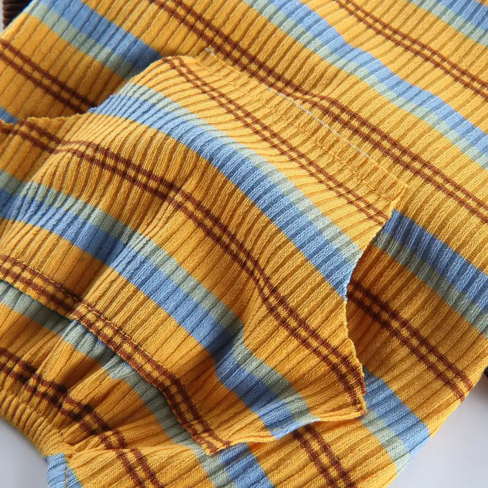 Four-legged Striped Pajamas for Small Dogs - Yellow Blue