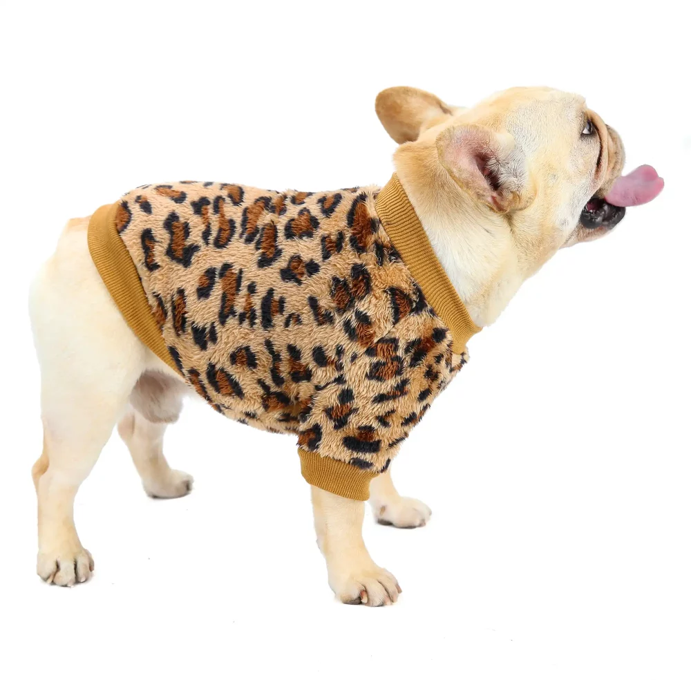 Leopard Sweatshirt for Small Dogs - Brown