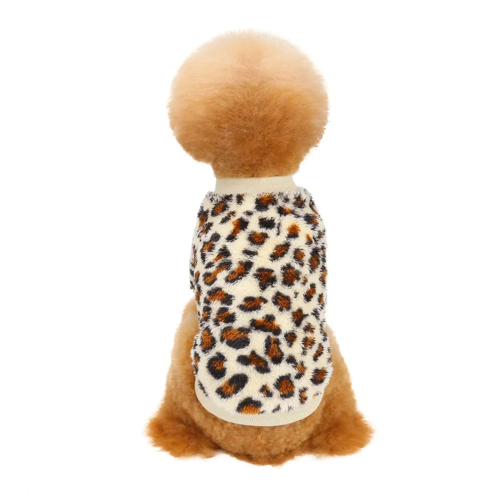 Leopard Sweatshirt for Small Dogs - White