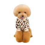 Leopard Sweatshirt for Small Dogs - White