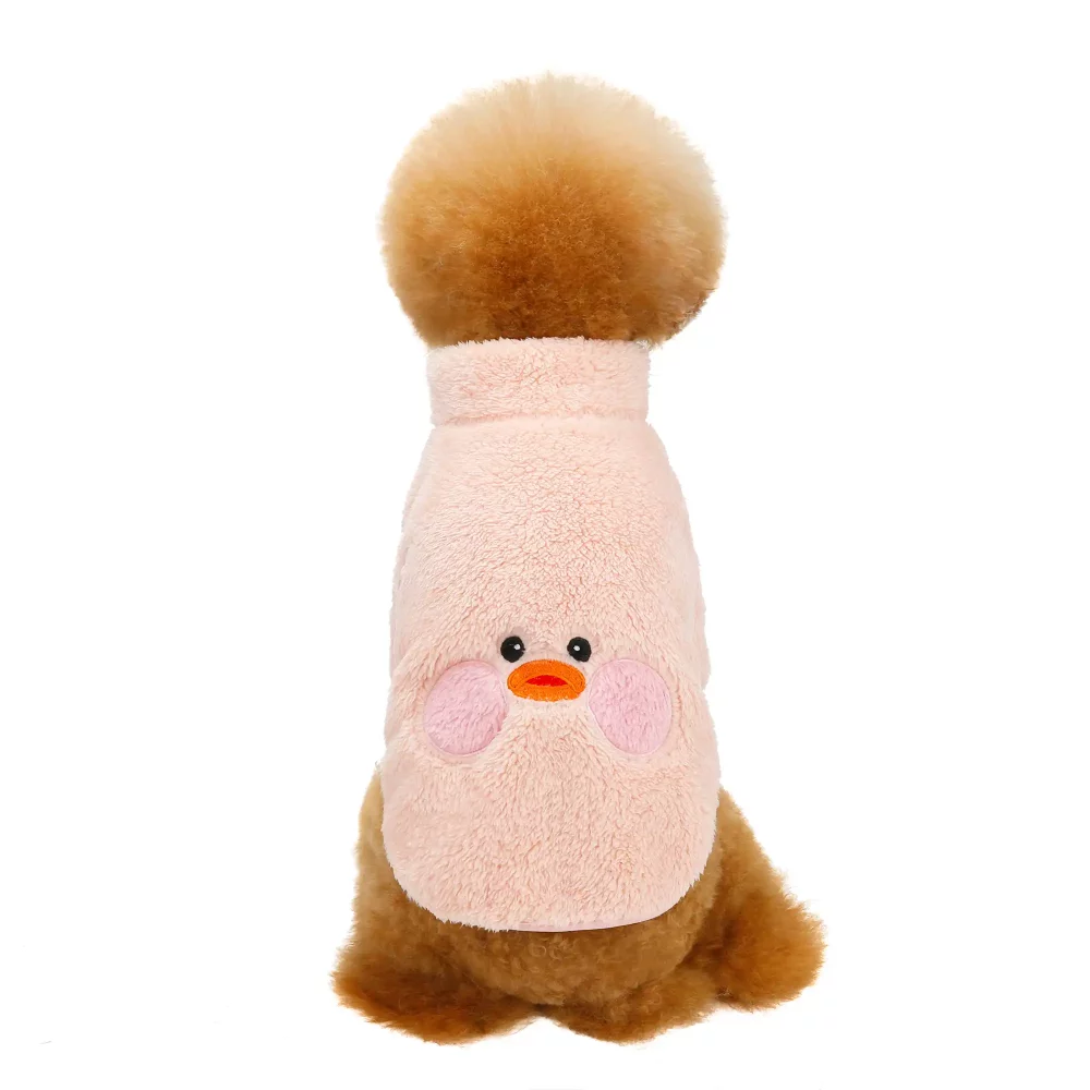 Little Yellow Duck Zipper Coat for Dogs - Pink