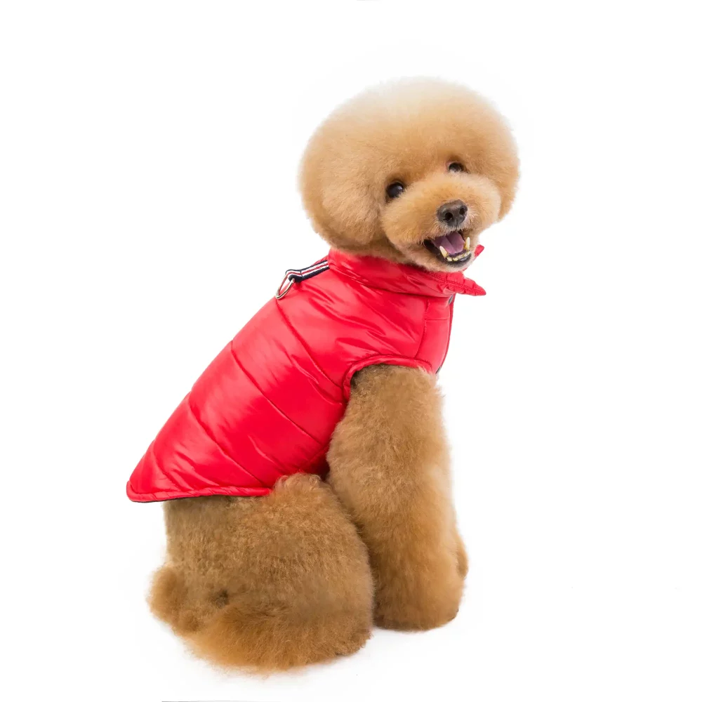 Puffer Jacket for Small Dogs - Red