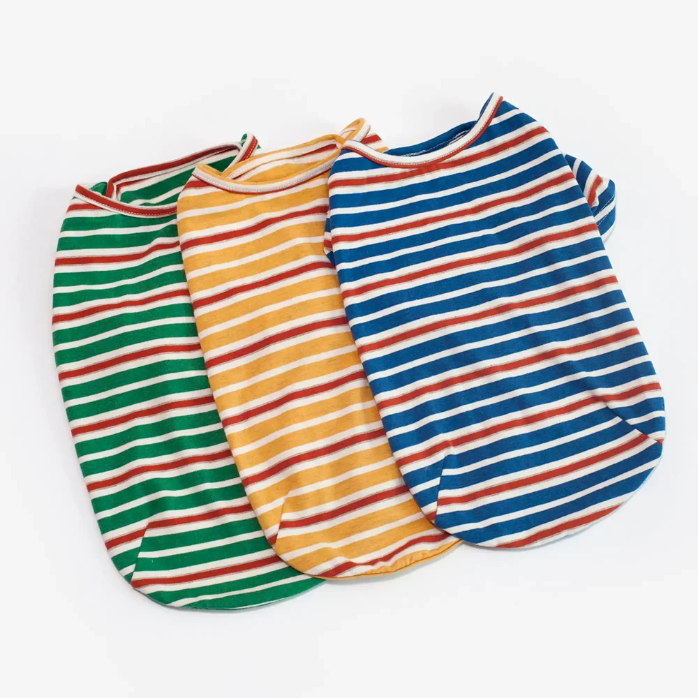 Pure Cotton Striped Bottoming Shirt for Dogs