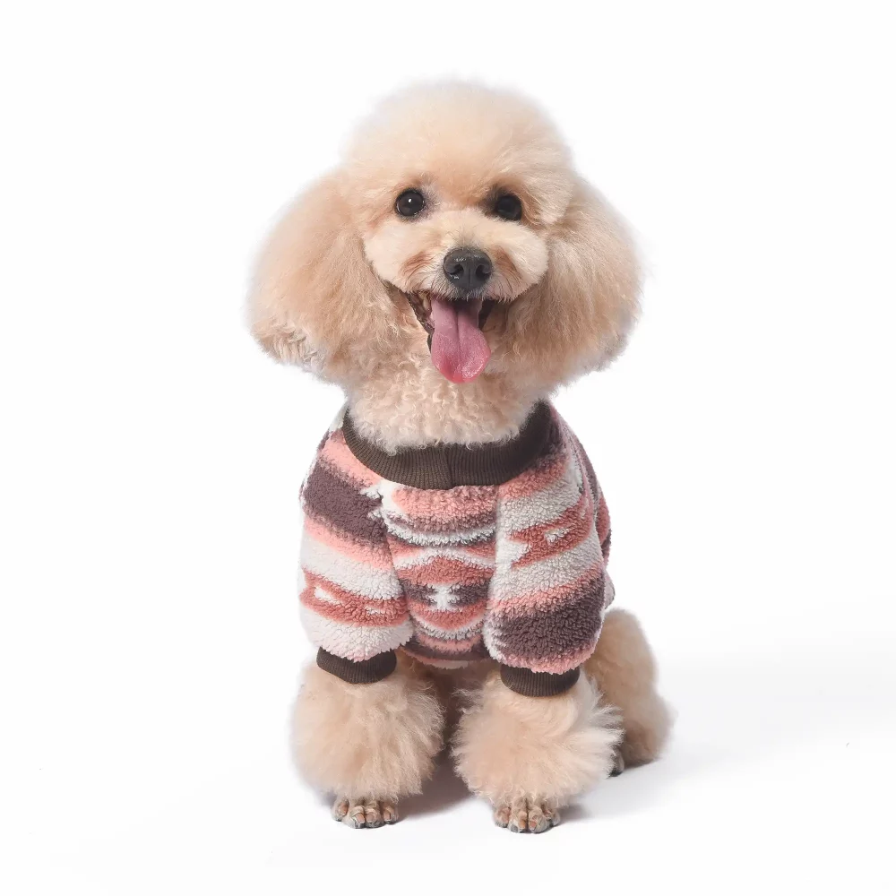 Retro Pattern Pullover Sweater for Dogs - Coffee