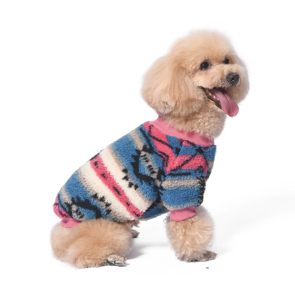 Retro Pattern Pullover Sweater for Dogs - Pink