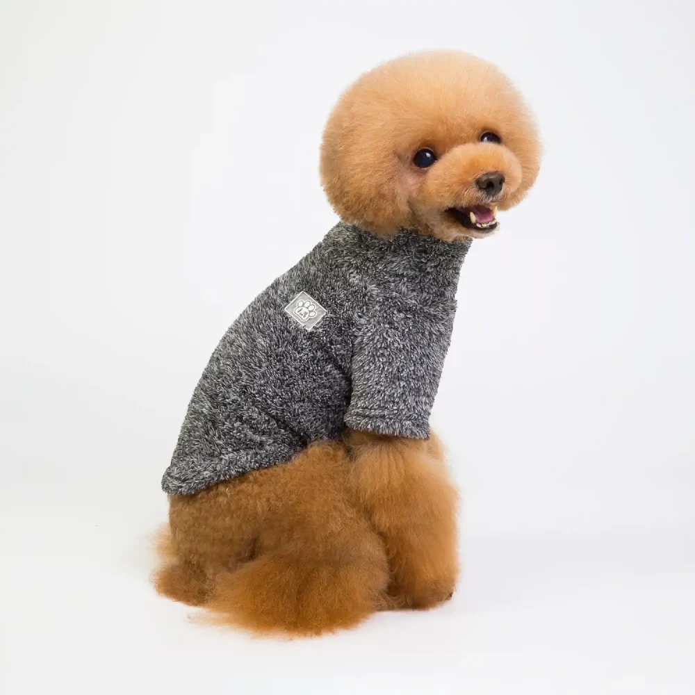 Turtleneck Double Fleece Sweater for Dogs - Black