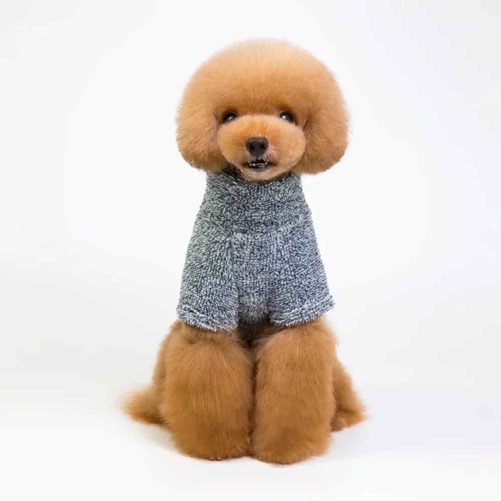 Turtleneck Double Fleece Sweater for Dogs - Blue