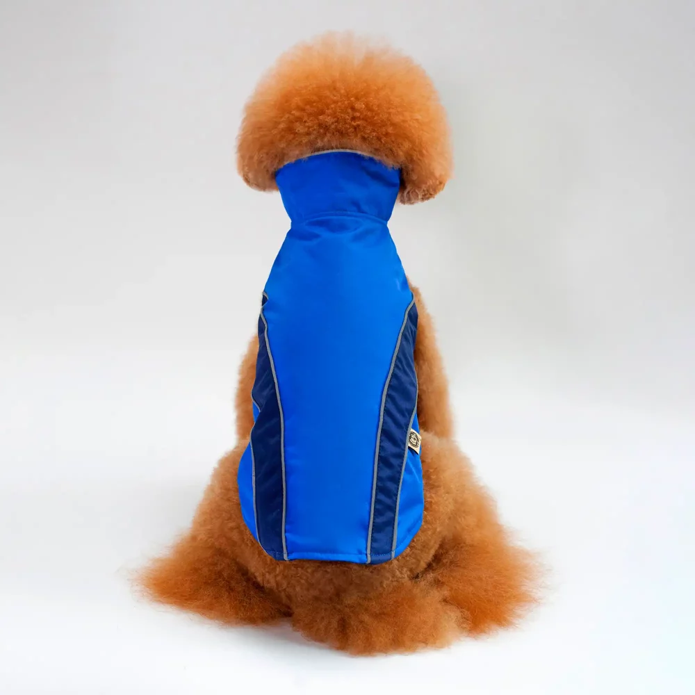 Velcro Windproof Jacket for Dogs - Blue