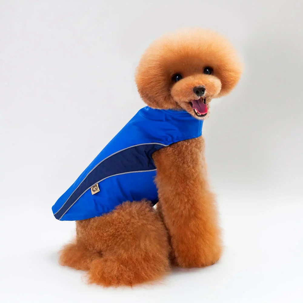 Velcro Windproof Jacket for Dogs - Blue