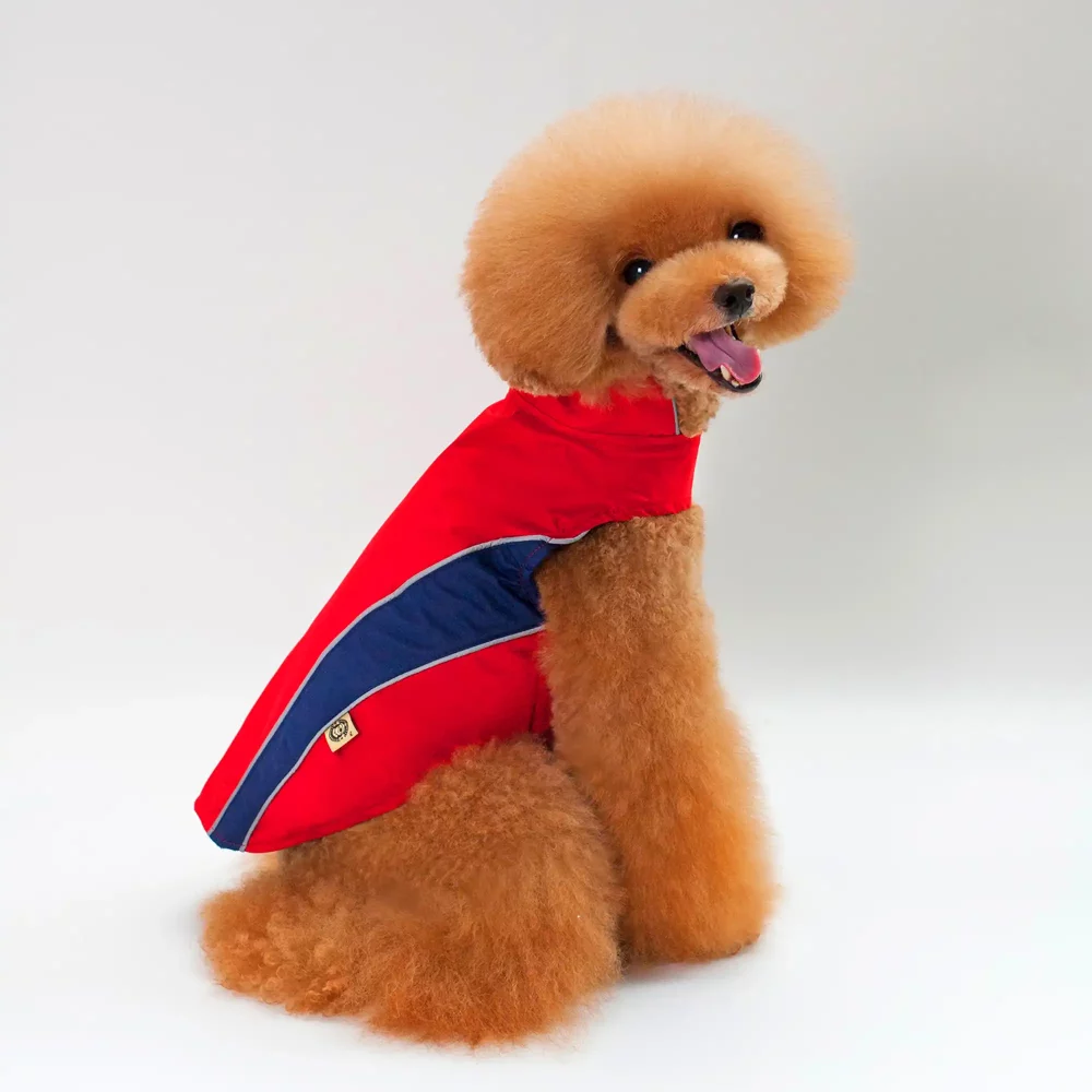 Velcro Windproof Jacket for Dogs - Red