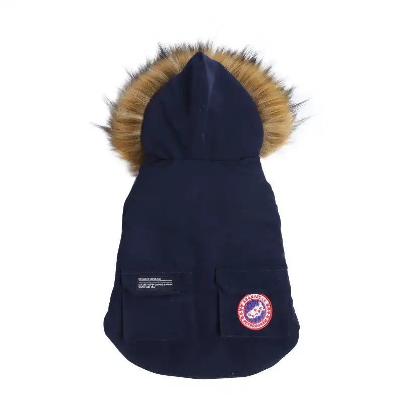 Canada Goose-Inspired Down Parka for Small Dogs - Down - Navy