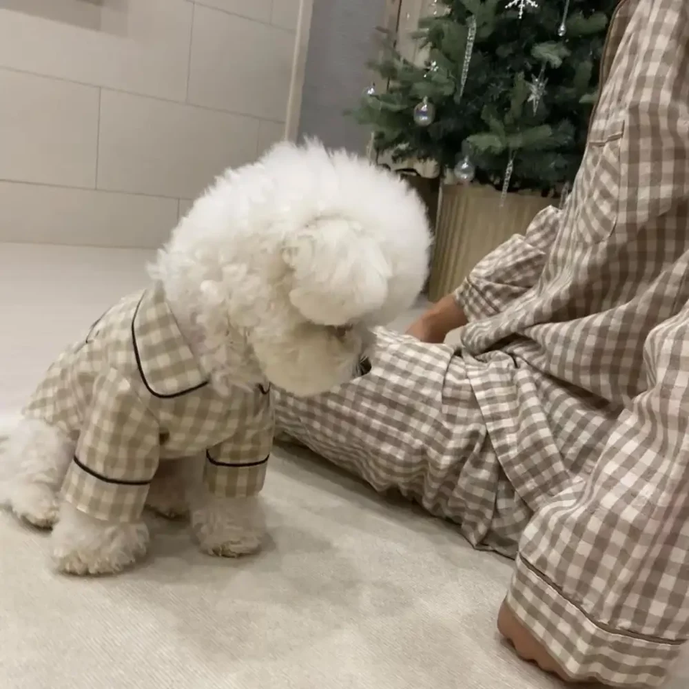 Cute Plaid Pajamas for Small Dogs
