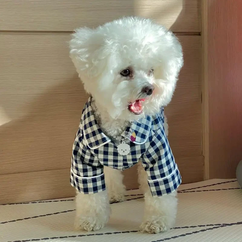 Cute Plaid Pajamas for Small Dogs