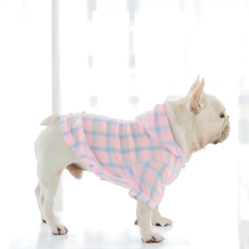 Lightweight Hooded Zip T-Shirt for Dogs - Pink