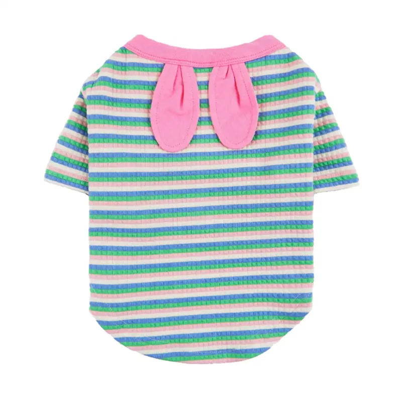 Striped Bunny Ears T-shirt for Pets