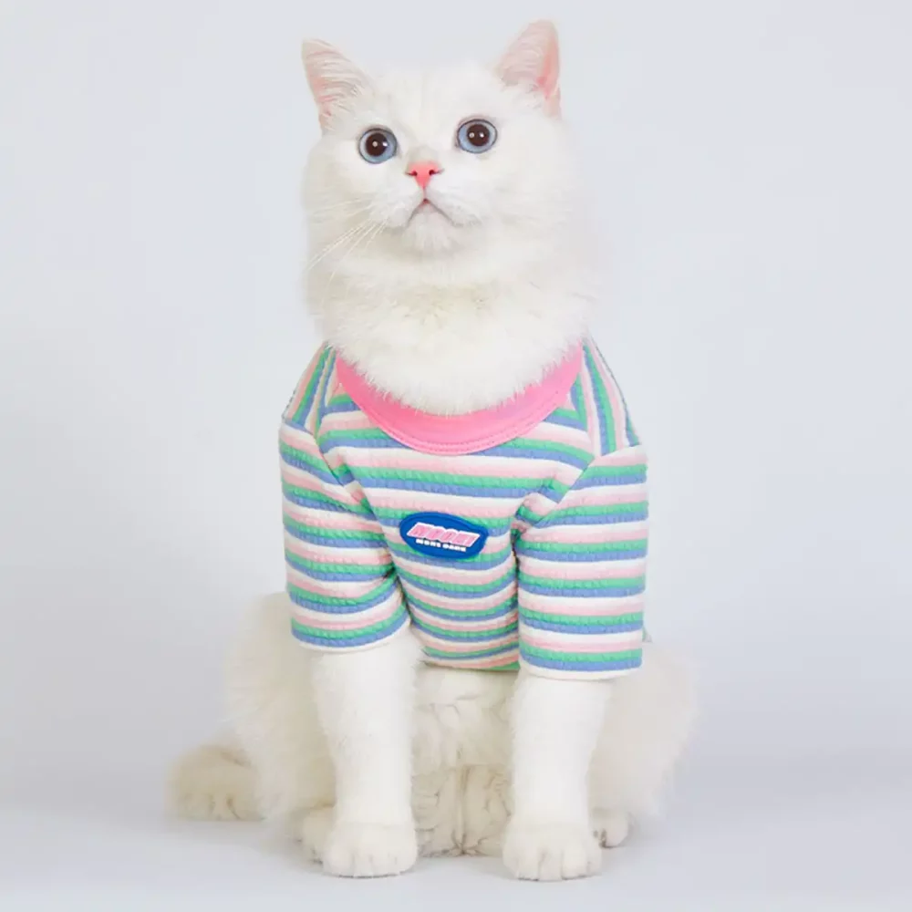 Striped Bunny Ears T-shirt for Pets