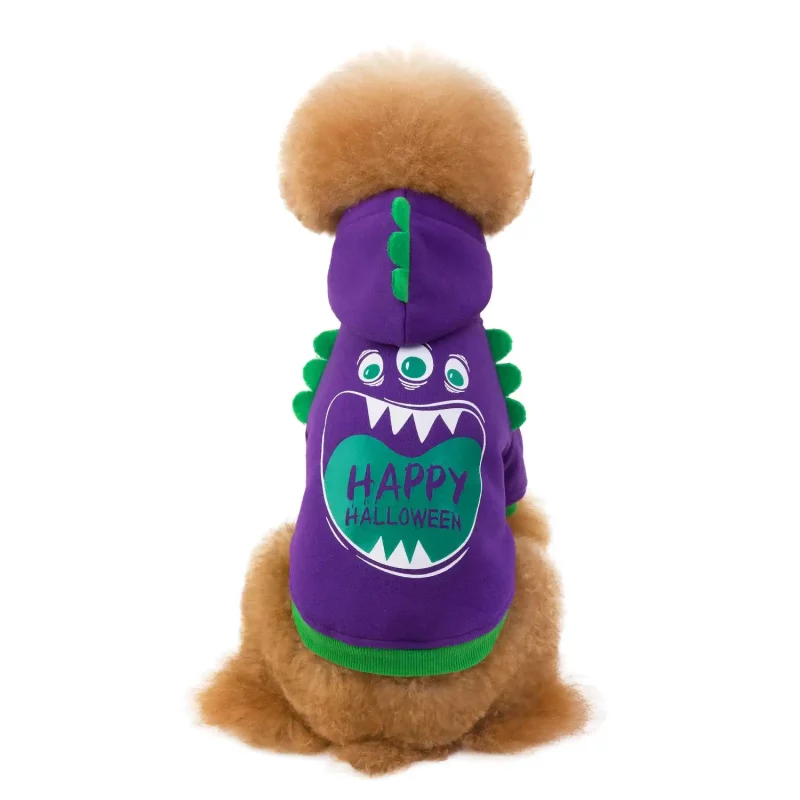 Halloween Purple Monster Hoodie Jacket for Dogs