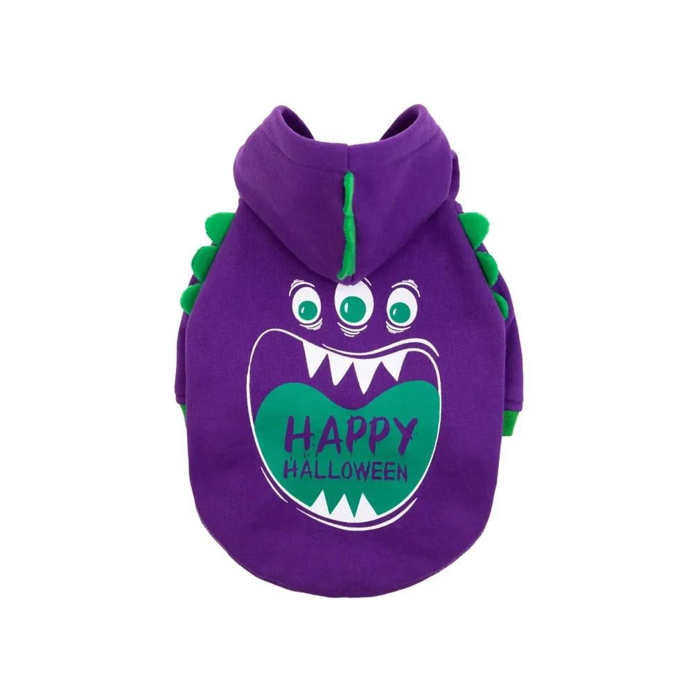 Halloween Purple Monster Hoodie Jacket for Dogs